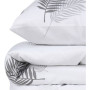 Parure de lit - 1 housse de couette 220 x 240 cm + 2 taies d'oreiller 60 x 60 cm - 65% coton, 35% polyester - Gris