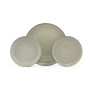 Élégant ensemble de dîner, 18 pièces, 100% porcelaine, vert, avec assiettes de service (27 cm), assiettes à dîner (20 cm), assie
