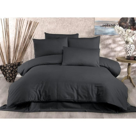 Parure de lit - 1 housse de couette 220x240 cm + 2 taies d'oreiller 60x60 cm - 80% coton