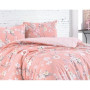 Parure de lit - 1 housse de couette 220 x 240 cm + 2 taies d'oreiller 60 x 60 cm - 100% coton renforcé - Poudre