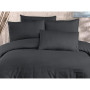 Parure de lit - 1 housse de couette 220x240 cm + 2 taies d'oreiller 60x60 cm - 70% polyester, 30% coton - Anthracite
