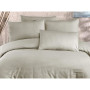 Parure de lit - 1 housse de couette 220x240 cm + 2 taies d'oreiller 60x60 cm - 70% polyester, 30% coton - Cappuccino