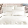 Parure de lit - 1 housse de couette 220 x 240 cm + 2 taies d'oreiller 60 x 60 cm - 70% polyester, 30% coton - Creme