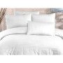 Parure de lit - 1 housse de couette 220 x 240 cm + 2 taies d'oreiller 60 x 60 cm - 70% polyester, 30% coton - Blanc