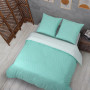 Vency Housse de Couette 220x240 3-Pièces Turquoise - Oeko-TEX 80% Coton & 20% Polyester
