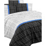 Parure de lit - 1 housse de couette 220 x 240 cm + 2 taies d'oreiller 60 x 60 cm - 65% coton, 35% polyester - Blanc