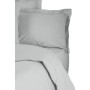 Parure de lit - 1 housse de couette 220 x 240 cm + 2 taies d'oreiller 60 x 60 cm - 100% coton renforcé - Gris