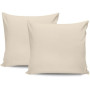 Parure de lit - 1 housse de couette 220 x 240 cm + 2 taies d'oreiller 60 x 60 cm - Satiné 100% coton - Creme