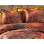 Parure de lit - 1 housse de couette 220 x 240 cm + 2 taies d'oreiller 60 x 60cm - 100 % polyester microsatin - Rouge