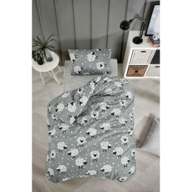 Parure de lit - 1 housse de couette 220 x 240 cm + 2 taies d'oreiller 60 x 60 cm - 65% coton