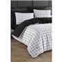Parure de lit - 1 housse de couette 220 x 240 cm + 2 taies d'oreiller 60 x 60 cm - 65% coton, 35% polyester - Blanc