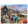Jumbo -Falcon de Luxe Safran Walden Market Puzzle de 1000 pièces – Illustration de Franco Zappa – Scène de Jour de marché vibran