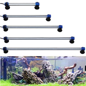 BPS Lampe LED à clip étanche et submersible pour aquarium pour éclairage de plantes Blanc/bleu 1.5W 30cm [Blanc]