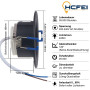 HCFEI Lot 6 Spots LED Encastrables Complet Noir Rond avec Ampoules GU10 Module Blanc Chaud 3000K 5W 430lm eqv. 50W IP20 Dimmable