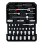 Kinzo - Mallette à Outils 187 pièces boîte à Outils Ensemble d'outils Chariot à Outils Acier au Chrome Vanadium, Noir