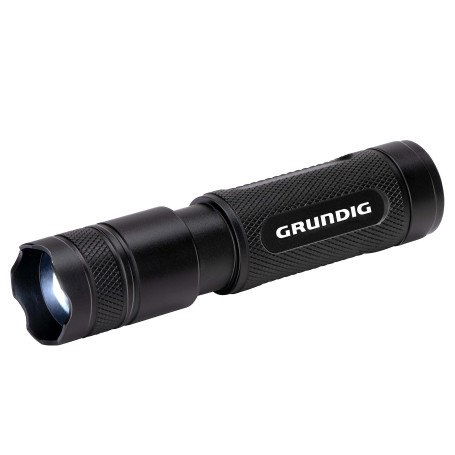 GRUNDIG Lampe de poche LED 50 lumens – 1 W – Portée 65 m – 3 modes d'éclairage : haut