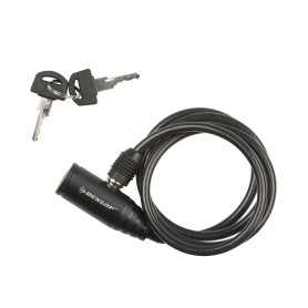 Serrure en Spirale Dunlop - Antivol de Vélo - 8 x 1500 MM - Inclus 2 Clés - Serrure - Câble d'Antivol - Serrure pour Vélo - Noir