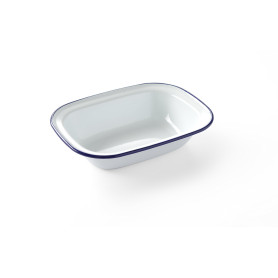 HENDI Plat rectangulaire en acier émaillé blanc