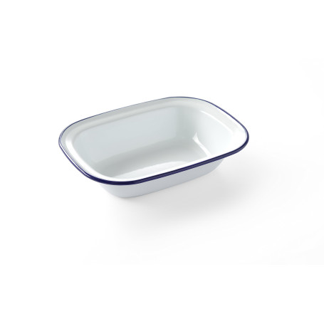HENDI Plat rectangulaire en acier émaillé blanc