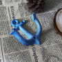TentHome Lot de 3 porte-manteaux décoratifs en fonte patinée - Style maritime vintage - Bleu vieilli