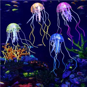 Ensemble de 4 Méduses Artificielles Lumineuses pour Aquarium
