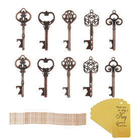 Amindz 10 Pièces Vintage Porte Clef Decapsuleur