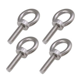 4 Pièces M10 Boulons à Œil en 304 Acier Inoxydable - Forme de Bague Filetage Mâle Vis à Anneau de Levage Soudés Fermés pour Leva