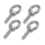 4 Pièces M10 Boulons à Œil en 304 Acier Inoxydable - Forme de Bague Filetage Mâle Vis à Anneau de Levage Soudés Fermés pour Leva