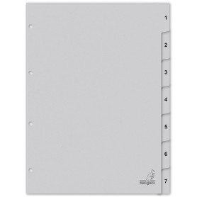 Kangaro Lot de 7 feuilles de papier cartonné avec chiffres A4 1-7. 180 g/m² gris recyclé FSC - K407C