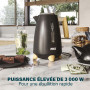 7 L - Bambou - Rotation à 360° - 3000 W - Noir mat