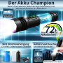GRUNDIG Lampe de poche LED rechargeable - Extrêmement lumineuse - Technologie ionique - Anti-défaillance avec lampe de travail s