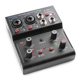 Vonyx VMM301 Mini Table de Mixage USB - 3 Canaux