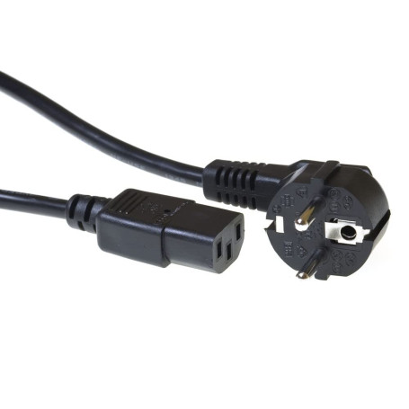 ACT Câble d'alimentation CEE7/7 coudé Schuko - C13 - Noir - 7 m