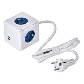 Bloc Cube Prises Allocacoc PowerCube Extended USB Type E Bleu (1