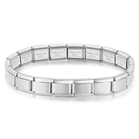 Eligo Jewellery Quiges - 9mm Italian Style Charm Link Module en Acier Inoxydable Bracelets Matt Les Charme Bracelets de Style It