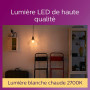 Philips ampoule LED Sphérique E14 60W Blanc Chaud Claire, Verre