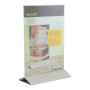 Porte menu de table plexi - Porte affiche avec base en Inox pour table d'hôtel restaurant - Transparent - A5