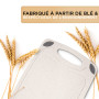 Exitoso Planches à découper en Paille de Blé Beiges - Planche à decouper Cuisine Légere - Poignée Facile à Saisir & Rainure de J