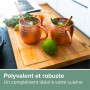 Grande Planche à Decouper Bois Coninx avec Fente Jus, 45x30x2.5cm Planches Découper en Bambou Moso Antibactérien pour Légumes, F