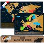 envami® Carte du Monde a Gratter - en Français - Plus Carte Européenne - 68 X 43 CM - Dorée - Planisphere Monde - Map Carte Mond