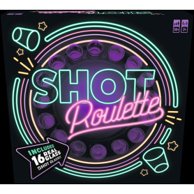 Shot Roulette - Jeu de Roulette à Boire - Roulette Russe pour Soirée Amusante - 16 Verres à Shot et 1 Bille - Idée Cadeau pour A