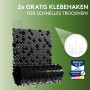 SilverRack DermaSensitivo Tapis de bain antidérapant 100 % sans BPA ’Noir - aspect galets) 88 x 40 cm - Tapis de douche antidéra