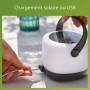 Lampe solaire portable Philips Alula, 3000K et changement de couleur RVB, câble de chargement USB, IP44, noir et blanc