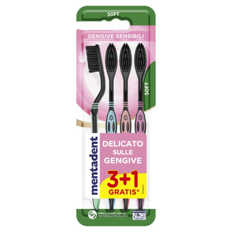 Mentadent Brosse à dents Gencives sensibles 3+1