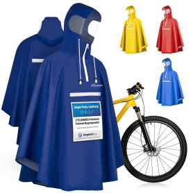 CYCLEHERO Poncho de Pluie Imperméable pour Vélo - Cape de Pluie avec Réflecteurs et Fenêtre de Visibilité - Vêtements de Pluie p