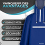 CYCLEHERO Poncho de Pluie Imperméable pour Vélo - Cape de Pluie avec Réflecteurs et Fenêtre de Visibilité - Vêtements de Pluie p