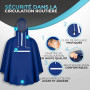 CYCLEHERO Poncho de Pluie Imperméable pour Vélo - Cape de Pluie avec Réflecteurs et Fenêtre de Visibilité - Vêtements de Pluie p