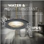 HOFTRONIC - 10x Nola LED Spot encastrable 68 mm Noir - IP65 étanche pour salle de bain, salon et extérieur - 5W 480lm - 2700K ex