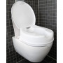 Dunimed Rehausseur de Toilettes avec couvercle - 10 cm - Abattant WC surélevé amovible - Rehausseur Toilette à clipser - Siège d