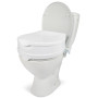 Dunimed Rehausseur de Toilettes avec couvercle - 10 cm - Abattant WC surélevé amovible - Rehausseur Toilette à clipser - Siège d